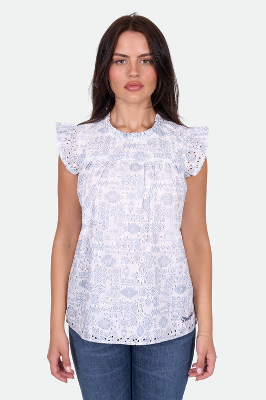 Wrangler Women's HARLOW SL Blouse - Blue