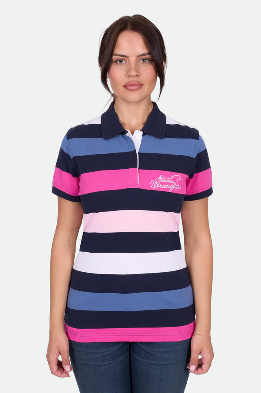 Wrangler Women's WHITNEY SS Polo - Navy/Pink