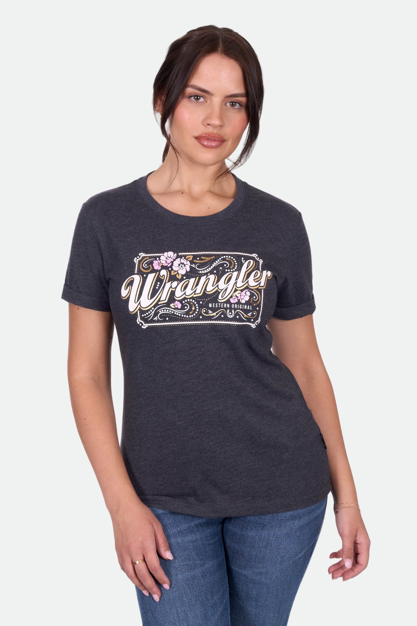 Wrangler Women's IRENE SS Tee - Charcoal Marle