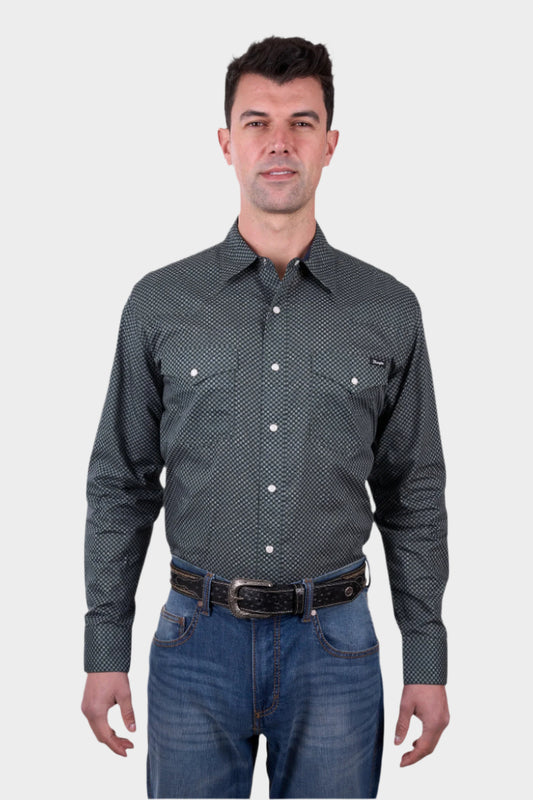 Wrangler MENS STEVE LS SHIRT - Cypress