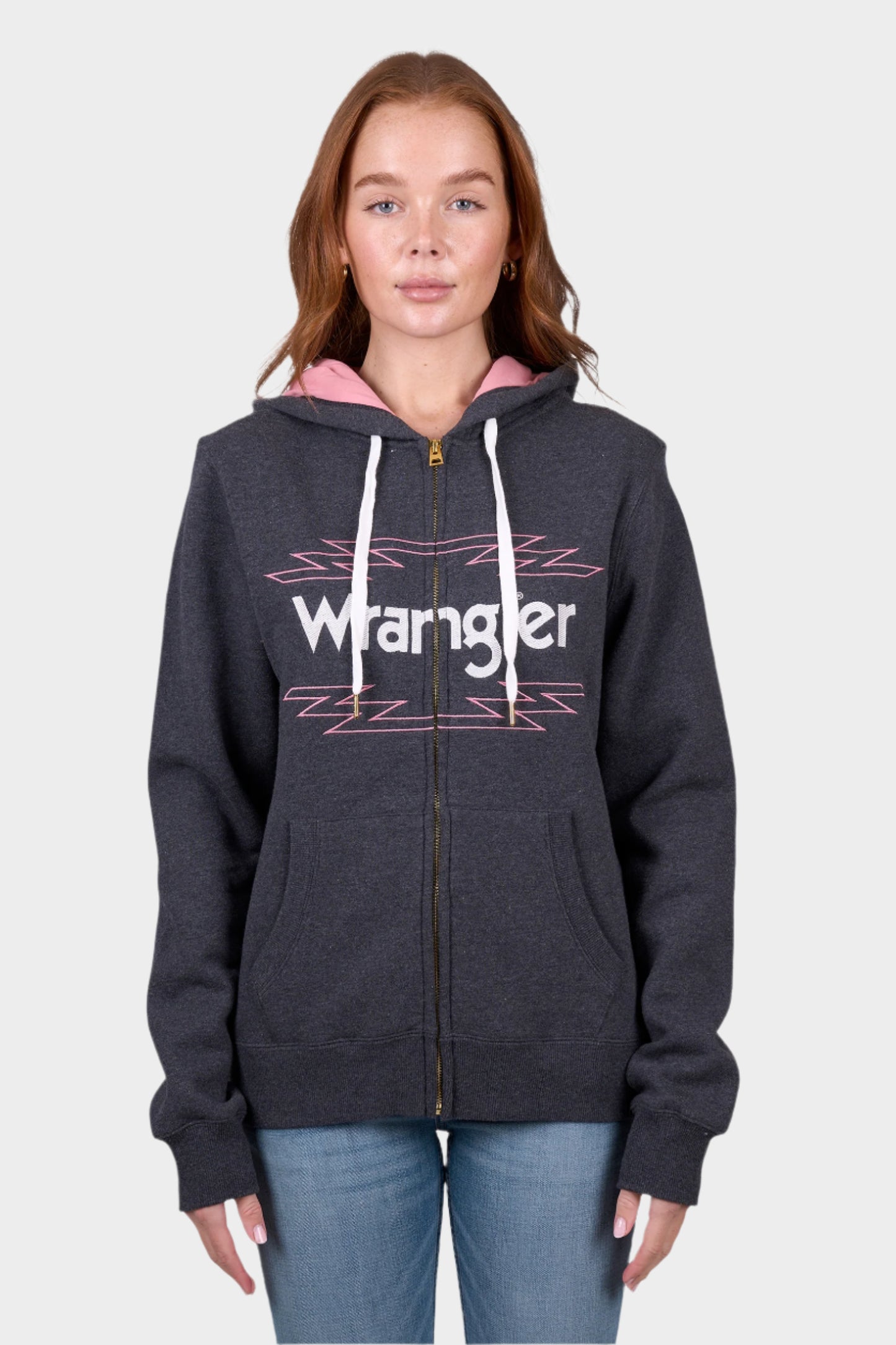 Wrangler Womens LOLA ZIP UP HOODIE - CHARCOAL MARLE