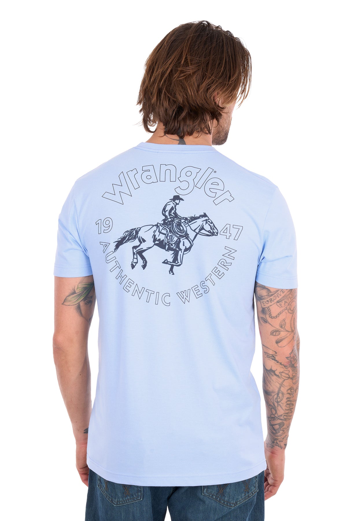Wrangler Men's Steve Short Sleeve Tee - Light Blue