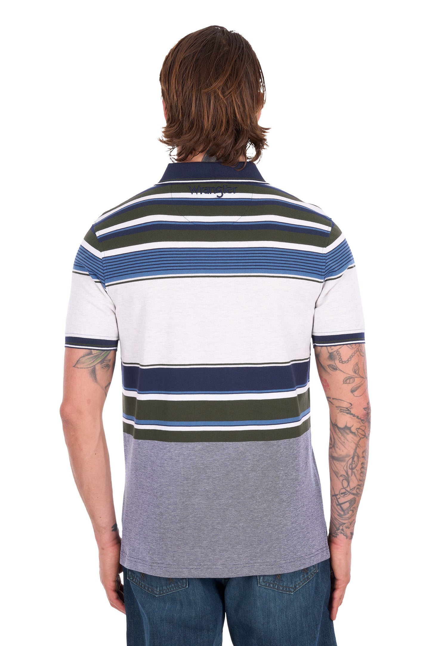 Wrangler Men's Henry Short Sleeve Polo - Navy/Cypress