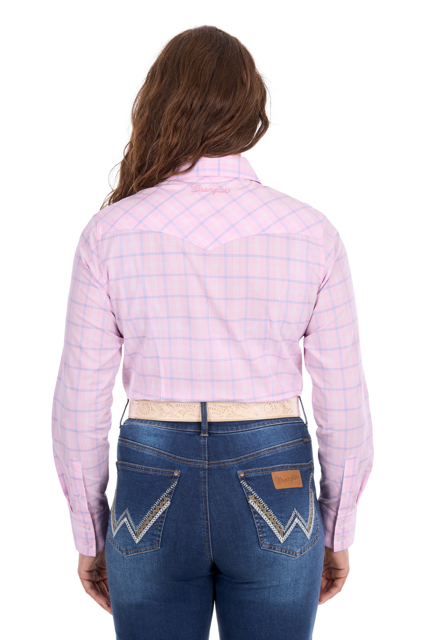 Wrangler Women's Essie Long Sleeve Shirt - Pink/Blue