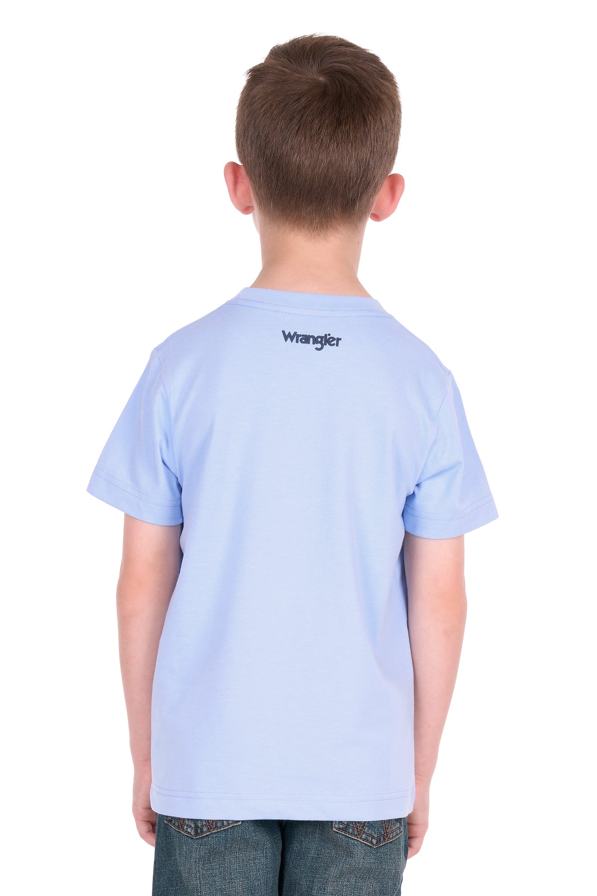 Wrangler Boys’ Mark Short Sleeve Tee – Light Blue