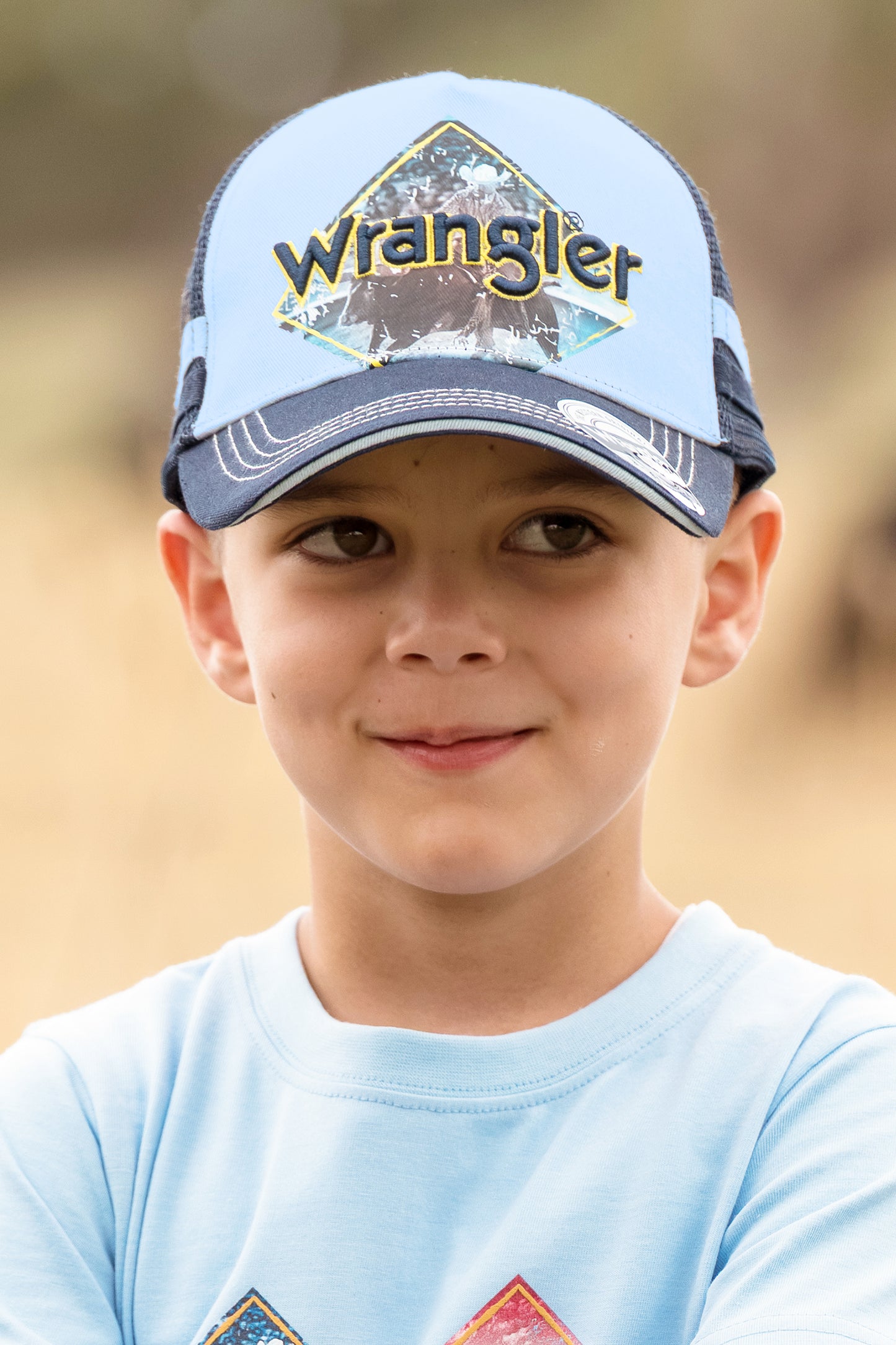 Wrangler Boy's Bruno Trucker Cap - Blue/Navy