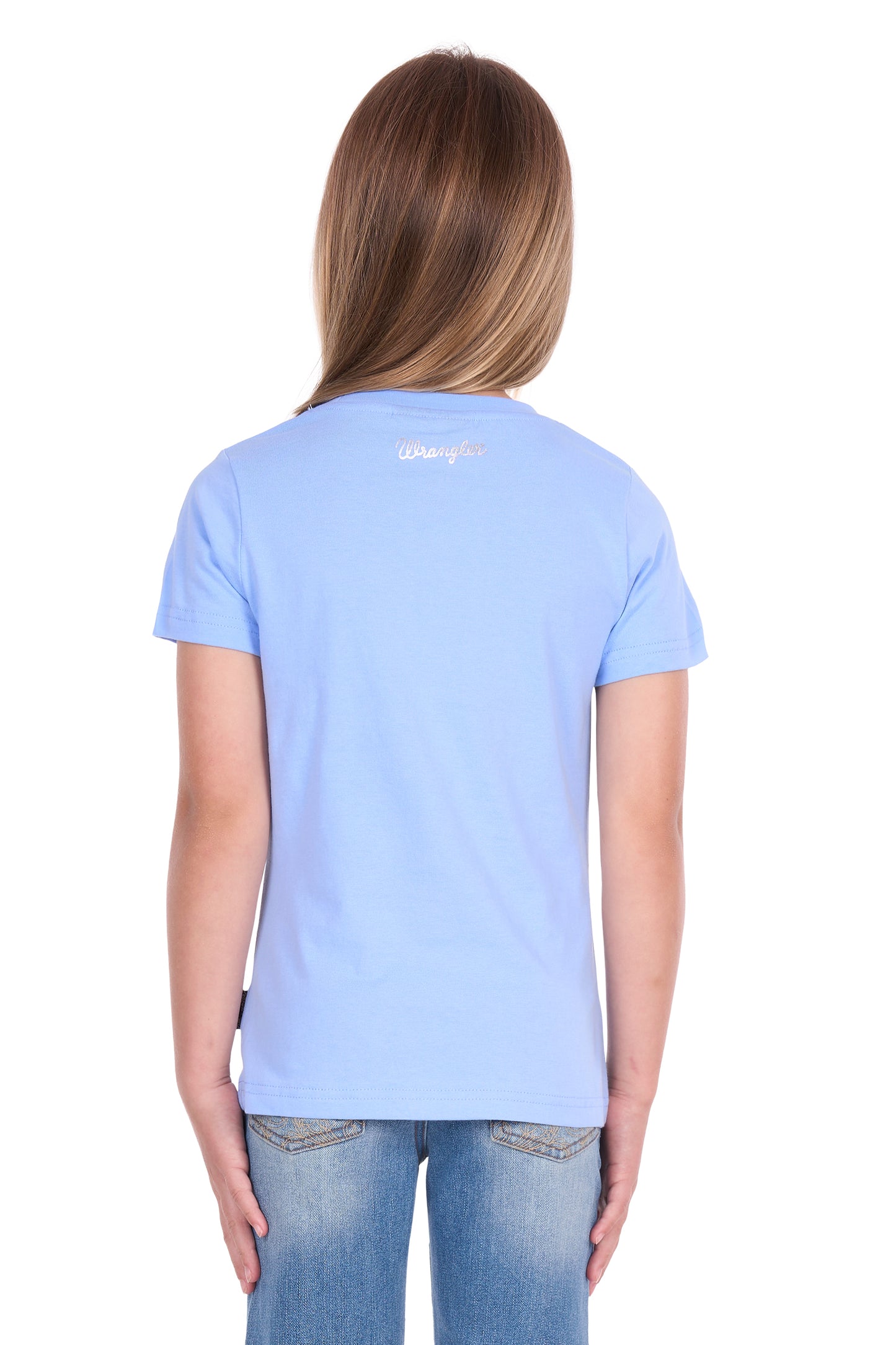 Wrangler Girls' Lola Short Sleeve Tee – Light Blue
