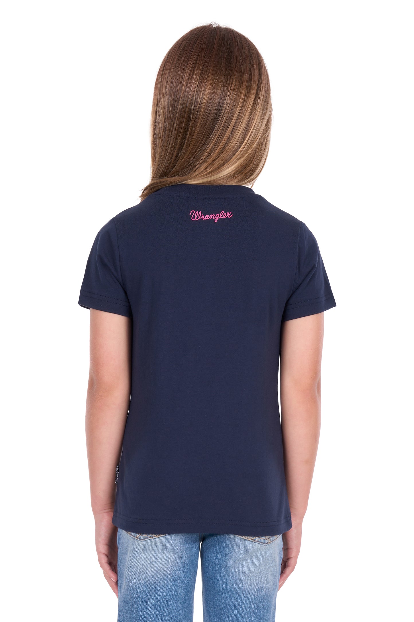 Wrangler Girls' Maya Short Sleeve Tee – Navy
