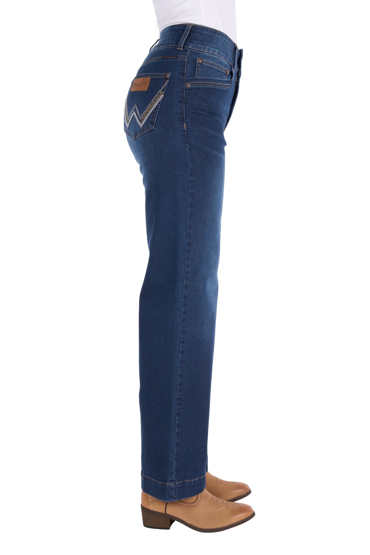 Wrangler Womens Chloe High Rise Wide Leg Jean - Old Indigo