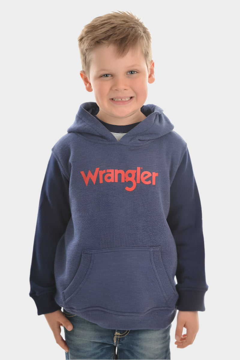Wrangler Boys Logo Pullover Hoodie (Navy Marle)