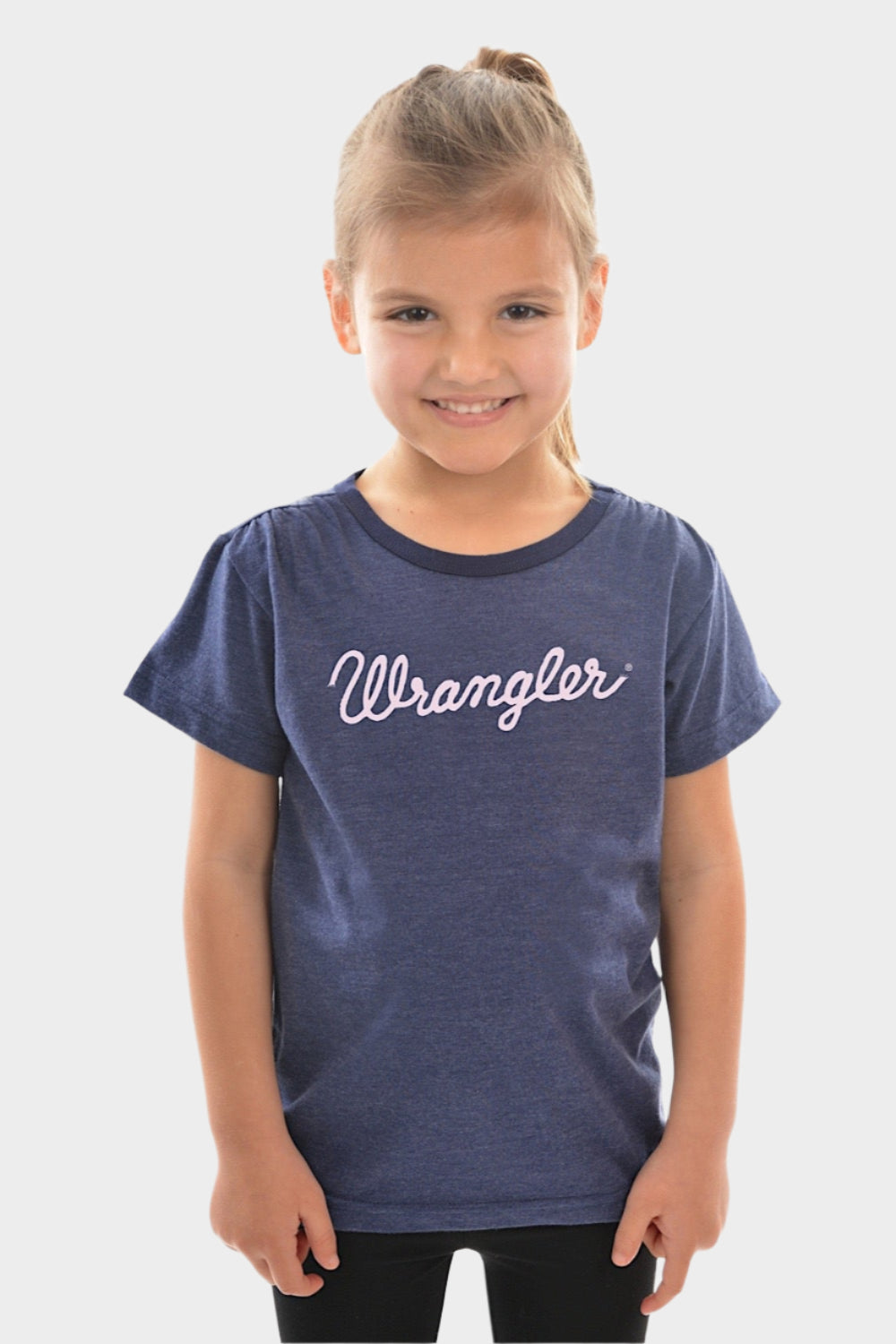 Wrangler Girls Logo Tee - Navy Marle