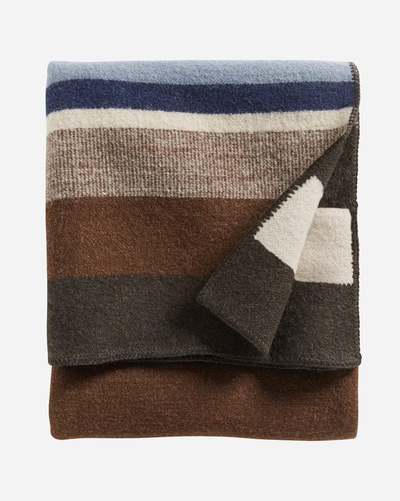 PENDLETON BRIDGER WOOL THROW W/ CARRIER TRAIL STRIPE