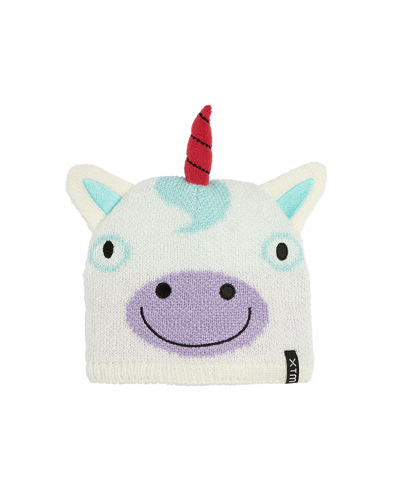 XTM Performance Zoolander Kids' Animal Character Fleece Lined Beanie - White unicorn