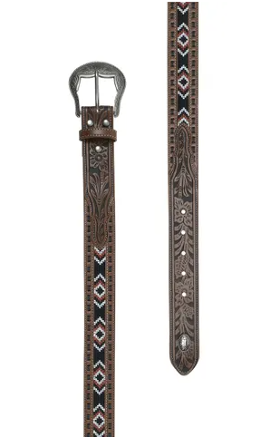 Pure Western Men's Gordan Western Belt - Dark Tan