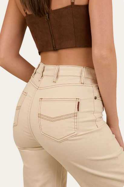 Ringers Western Womens Betsy High Rise Bootleg Jean - Off White - REG