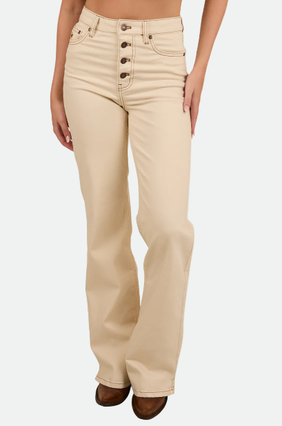 Ringers Western Womens Betsy High Rise Bootleg Jean - Off White - Long