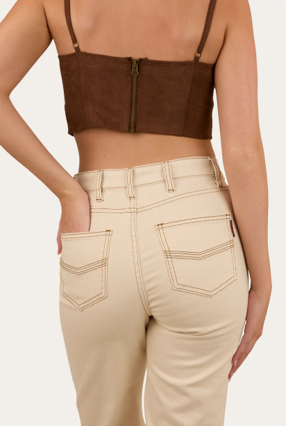 Ringers Western Womens Betsy High Rise Bootleg Jean - Off White - REG