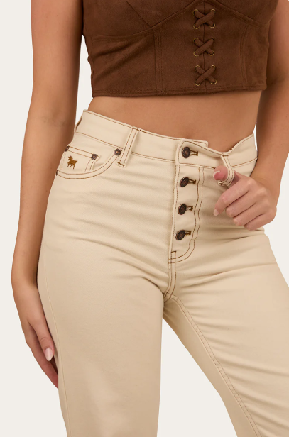 Ringers Western Womens Betsy High Rise Bootleg Jean - Off White - REG