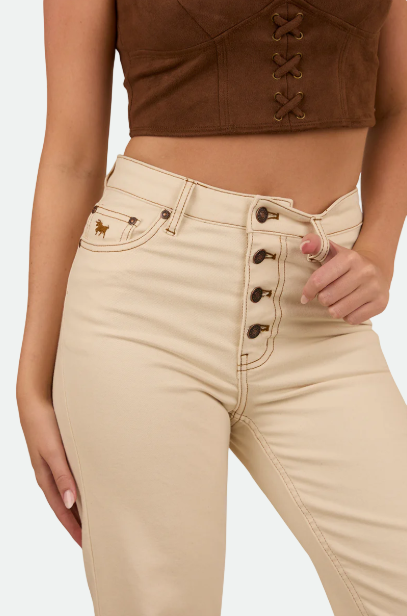 Ringers Western Womens Betsy High Rise Bootleg Jean - Off White - REG