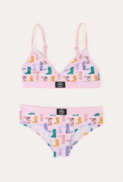 Ringers Western Womens Boot Underwear Set - Barely Pink