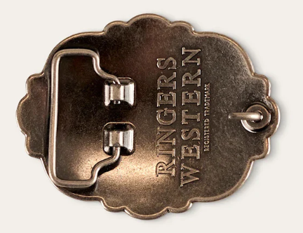 Ringers Western August Belt Buckle - Antique Silver