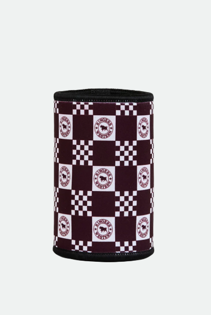 Ringers Western Check Stubby Cooler - Burgundy