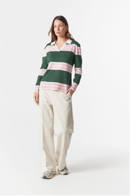 Goondiwindi Cotton Sun Chaser Polo Knit - Rain Forest