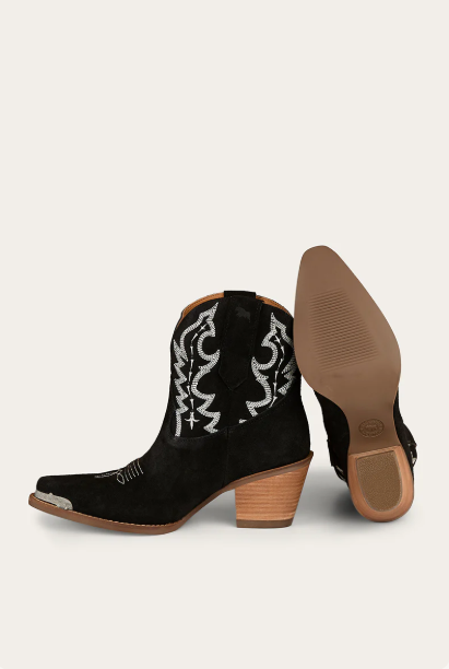 Ringers Western Catalina Womens Western Boot - Black Suede