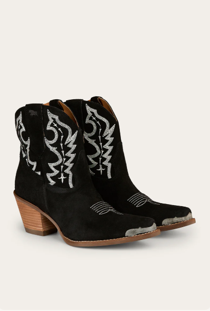 Ringers Western Catalina Womens Western Boot - Black Suede