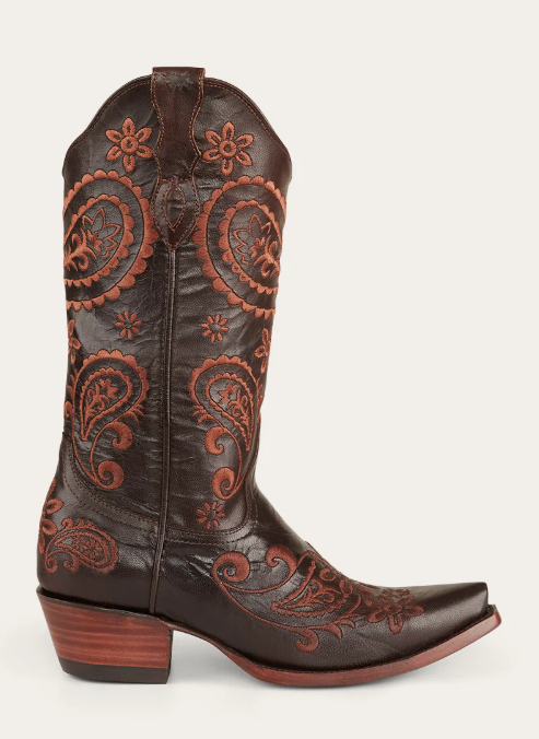 Ringers Western Olivia Womens Cuban Heel Western Boot - Coffee