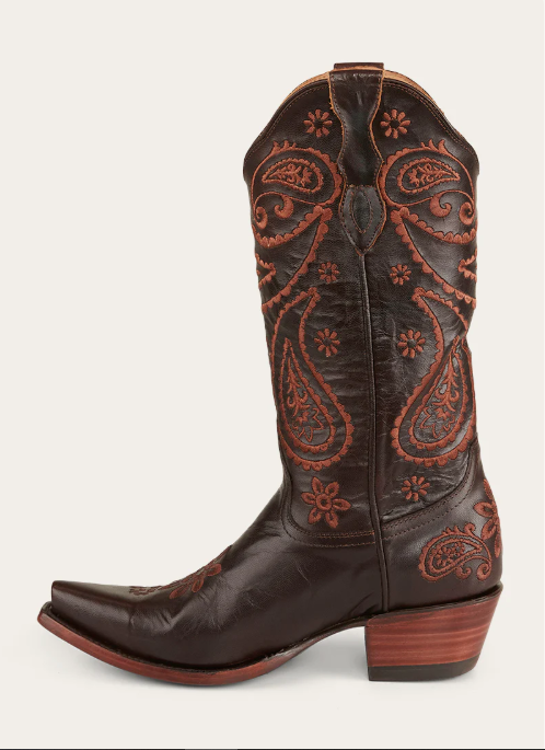 Ringers Western Olivia Womens Cuban Heel Western Boot - Coffee