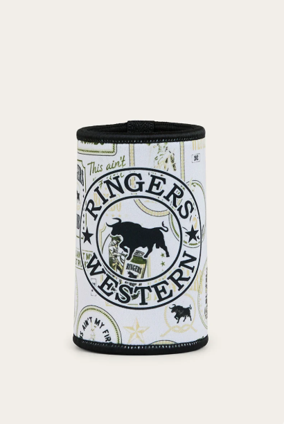 Ringers Western Aint My First Stubby Cooler - Off White / Black