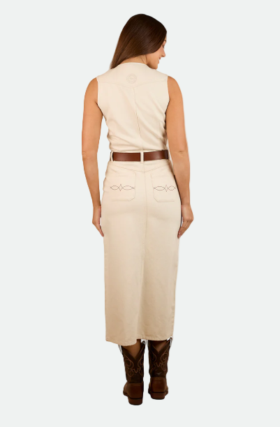 Ringers Western Airlie Womens Denim Dress - Off White