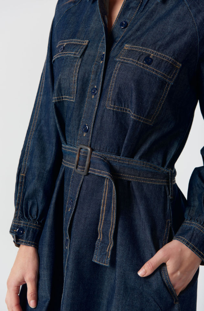 Goondiwindi Cotton Stockman Denim Dress - Indigo Denim