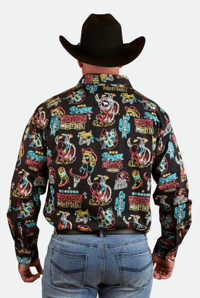 Ringers Western The Dyno Mens Limited Edition Work Shirt - Black / Multi