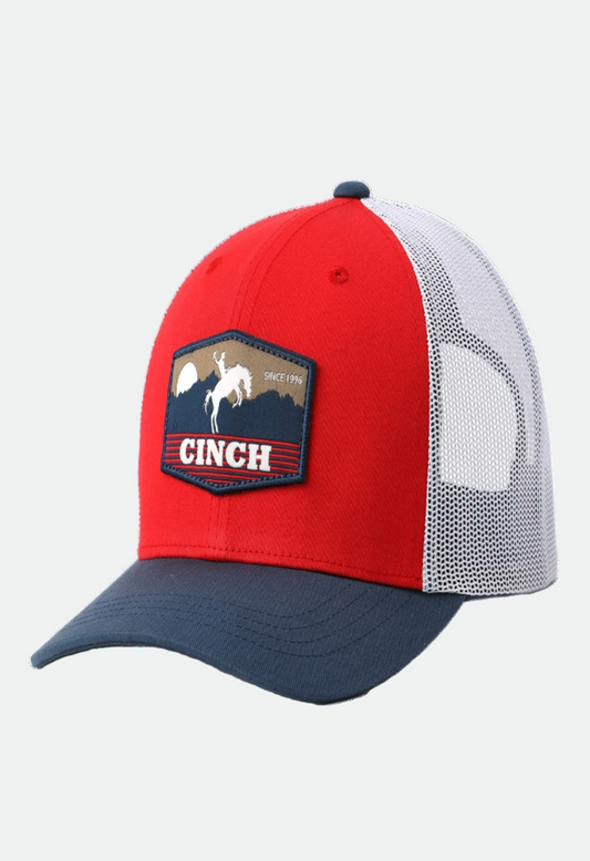 Cinch Men's Red Horizon Trucker Cap