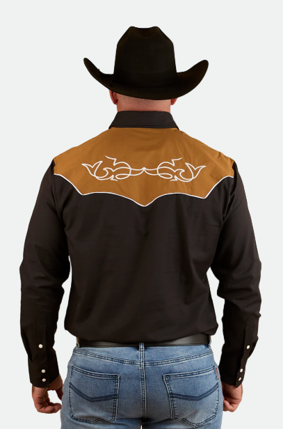 Ringers Western Men's Franklin Western Shirt - Charcoal