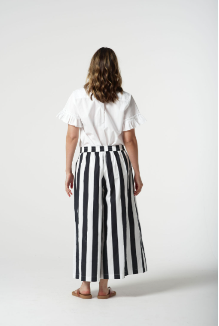 Goondiwindi Cotton Ruffle Sleeve Shirt - Optical White