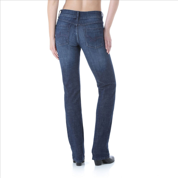 Wrangler Women's Premium Patch Mae Straight Leg Jean - Dark Stone