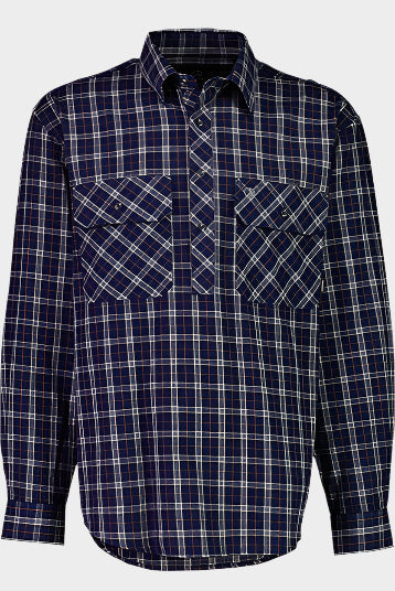 Swanndri Men's Barn Yarn Dye Long Sleeve Shirt - Grey