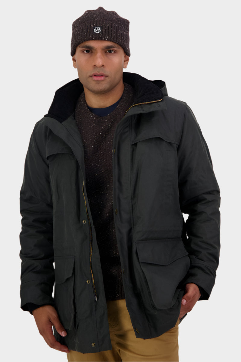 Swanndri Men's Evans Flat Oilskin Jacket Forest