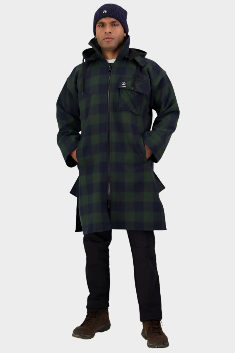 Swanndri Men's Mosgiel Zip Front Bush Shirt - Dark Forest Check