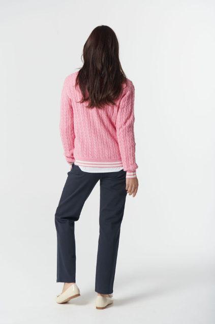 Goondiwindi Cotton Marine Cable Knit Polo