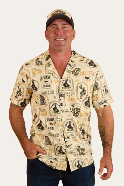Ringers Western Aint My First Rumbo Mens Pub Shirt - Off White