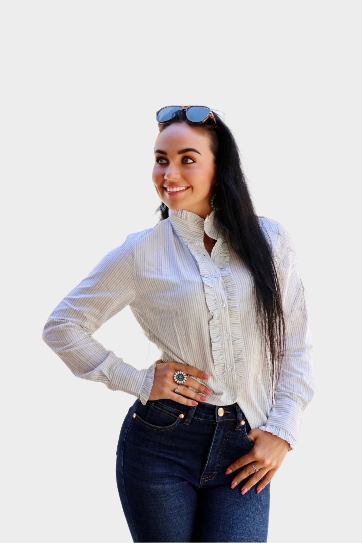 Black Colt Kirby Shirt - Green & Grey Stripe