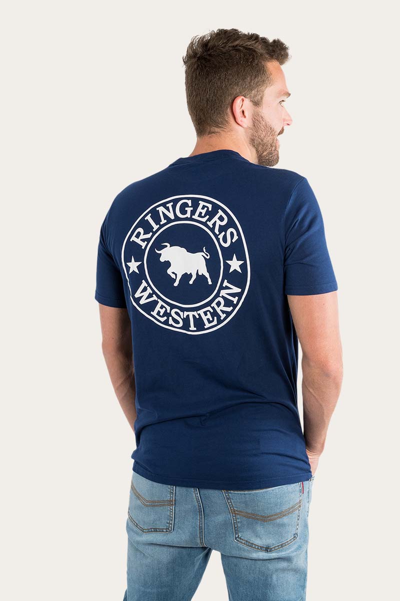 RINGERS SIGNATURE BULL MENS CLASSIC T-SHIRT - NAVY/WHITE
