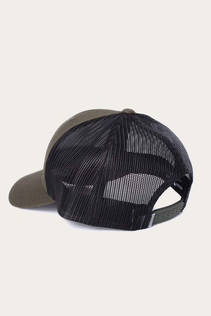 Ringers Western Mens Signature Bull Trucker Cap - Army with Army & Black Patch