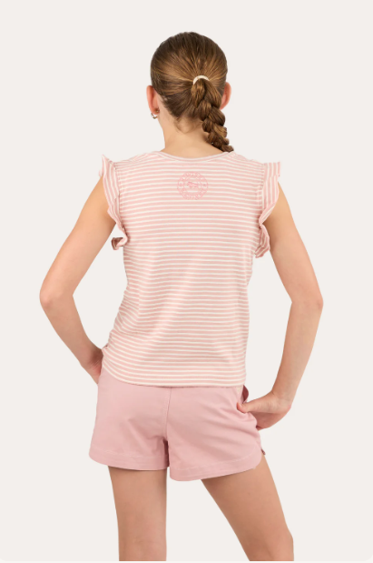 Ringers Western Valentina Kids Ribbed T-shirt - Pink/White