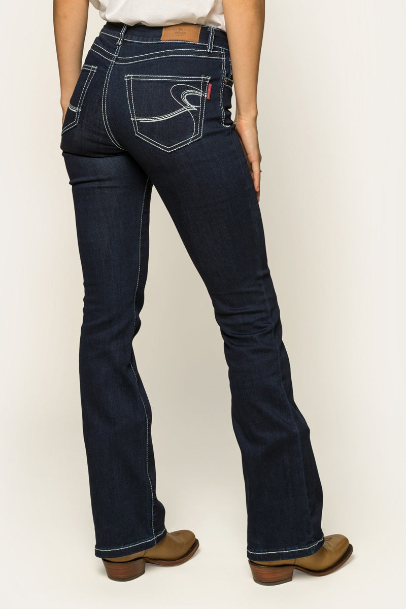 RINGERS WESTERN CAROLINE WOMENS MID RISE BOOTLEG JEAN REG
