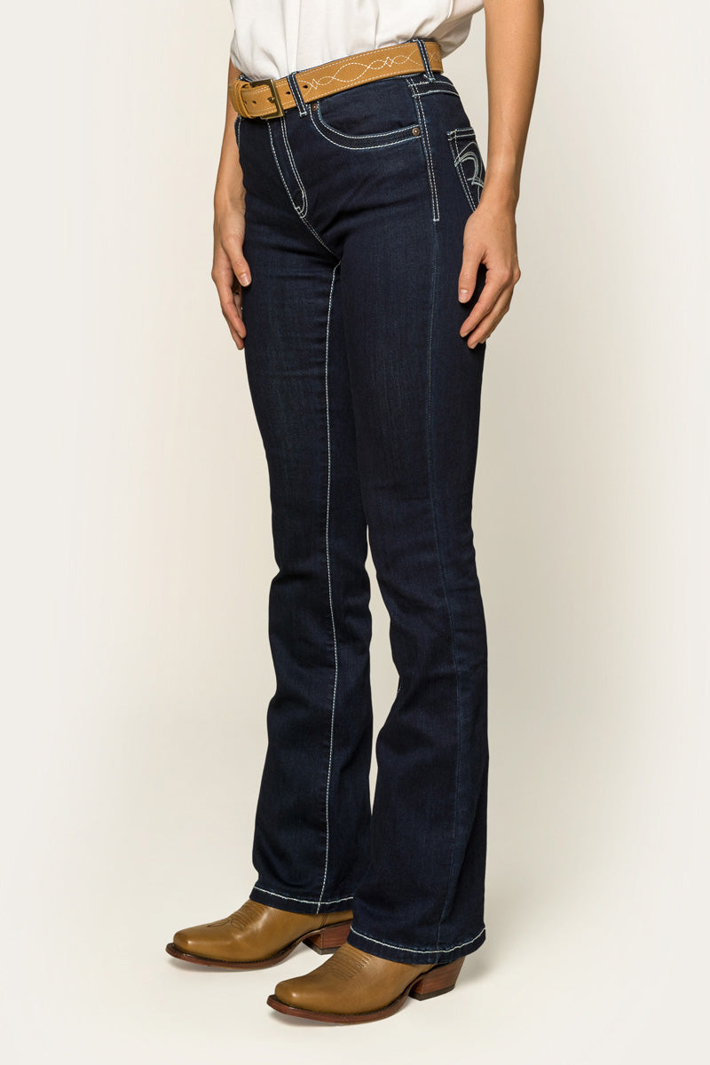 RINGERS WESTERN CAROLINE WOMENS MID RISE BOOTLEG JEAN REG